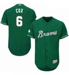 Mens Majestic Atlanta Braves 6 Bobby Cox Green Celtic Flexbase Authentic Collection MLB Jersey