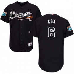 Mens Majestic Atlanta Braves 6 Bobby Cox Navy Blue Alternate Flex Base Authentic Collection MLB Jersey