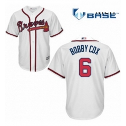 Mens Majestic Atlanta Braves 6 Bobby Cox Replica White Home Cool Base MLB Jersey