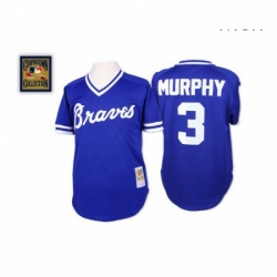 Mens Mitchell and Ness Atlanta Braves 3 Dale Murphy Authentic Blue Throwback MLB Jersey