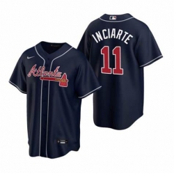 Mens Nike Atlanta Braves 11 Ender Inciarter Navy Blue Alternate Stitched Baseball Jersey