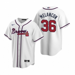 Mens Nike Atlanta Braves 36 Mark Melancon White Home Stitched Baseball Jersey