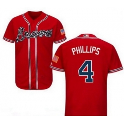 Men's Nike Atlanta Braves #4 Brandon Phillips Red Cool Base Jersey