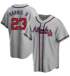 Men's Replica Michael Harris II Atlanta Braves Gray Road Jersey