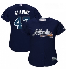 Womens Majestic Atlanta Braves 47 Tom Glavine Replica Blue Alternate Road Cool Base MLB Jersey