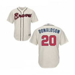 Youth Atlanta Braves 20 Josh Donaldson Replica Cream Alternate 2 Cool Base Baseball Jersey 