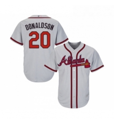 Youth Atlanta Braves 20 Josh Donaldson Replica Grey Road Cool Base Baseball Jersey 