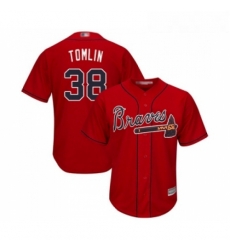 Youth Atlanta Braves 38 Josh Tomlin Replica Red Alternate Cool Base Baseball Jersey 