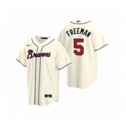 Youth Atlanta Braves #5 Freddie Freeman Nike Cream 2020 Replica Alternate Jersey