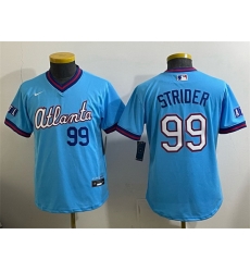 Youth Atlanta Braves  99 Spencer Strider Powder Blue 2026 City Connect Stadium Stitched Baseball Jersey