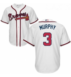 Youth Majestic Atlanta Braves 3 Dale Murphy Replica White Home Cool Base MLB Jersey