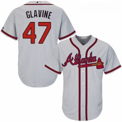 Youth Majestic Atlanta Braves 47 Tom Glavine Authentic Grey Road Cool Base MLB Jersey