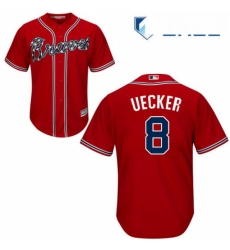 Youth Majestic Atlanta Braves 8 Bob Uecker Replica Red Alternate Cool Base MLB Jersey