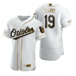 Baltimore Orioles 19 Chris Davis White Nike Mens Authentic Golden Edition MLB Jersey