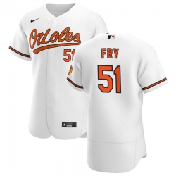 Men Baltimore Orioles 51 Paul Fry Men Nike White Home 2020 Flex Base Player MLB Jersey