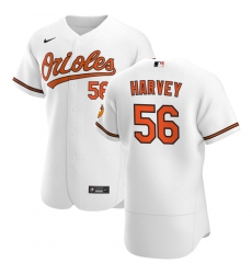 Men Baltimore Orioles 56 Hunter Harvey Men Nike White Home 2020 Flex Base Player MLB Jersey