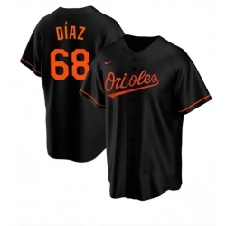 Men Baltimore Orioles 68 Lewin D EDaz Black Cool Base Stitched Jersey