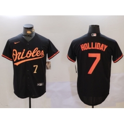 Men Baltimore Orioles 7 Jackson Holliday Black Cool Base Stitched Baseball Jersey 3