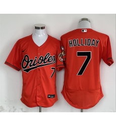 Men Baltimore Orioles 7 Jackson Holliday Orange Flex Base Stitched Baseball Jersey