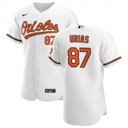 Men Baltimore Orioles 87 Ramon Urias Men Nike White Home 2020 Flex Base Player MLB Jersey