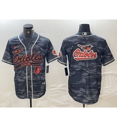 Men Baltimore Orioles Gray Team Big Logo Cool Base Stitched Jersey 11