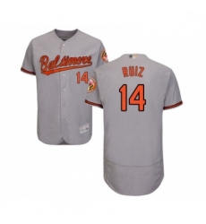 Mens Baltimore Orioles 14 Rio Ruiz Grey Road Flex Base Authentic Collection Baseball Jersey