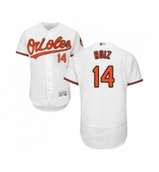 Mens Baltimore Orioles 14 Rio Ruiz White Home Flex Base Authentic Collection Baseball Jersey