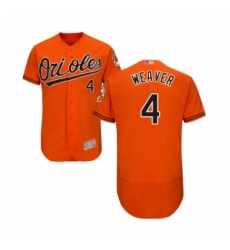 Mens Baltimore Orioles 4 Earl Weaver Orange Alternate Flex Base Authentic Collection Baseball Jersey