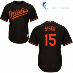 Mens Majestic Baltimore Orioles 15 Chance Sisco Replica Black Alternate Cool Base MLB Jersey 