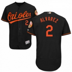 Mens Majestic Baltimore Orioles 2 Pedro Alvarez Black Alternate Flex Base Authentic Collection MLB Jersey