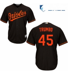 Mens Majestic Baltimore Orioles 45 Mark Trumbo Replica Black Alternate Cool Base MLB Jersey