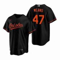 Mens Nike Baltimore Orioles 47 John Means Black Alternate Stitched Baseball Jersey