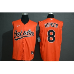 Orioles 8 Cal Ripken Jr Orange Nike Cool Base Sleeveless Jersey