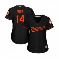 Womens Baltimore Orioles 14 Rio Ruiz Replica Black Alternate Cool Base Baseball Jersey 