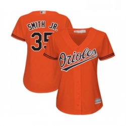 Womens Baltimore Orioles 35 Dwight Smith Jr Replica Orange Alternate Cool Base Baseball Jersey 