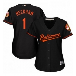 Womens Majestic Baltimore Orioles 1 Tim Beckham Authentic Black Alternate Cool Base MLB Jersey 