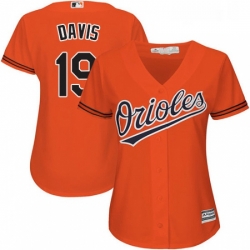 Womens Majestic Baltimore Orioles 19 Chris Davis Replica Orange Alternate Cool Base MLB Jersey