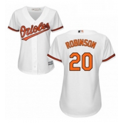 Womens Majestic Baltimore Orioles 20 Frank Robinson Replica White Home Cool Base MLB Jersey