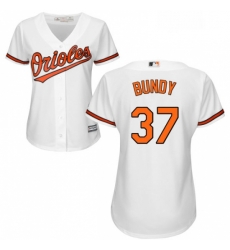 Womens Majestic Baltimore Orioles 37 Dylan Bundy Replica White Home Cool Base MLB Jersey