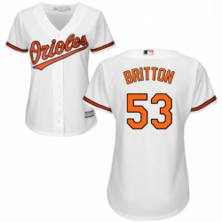 Womens Majestic Baltimore Orioles 53 Zach Britton Replica White Home Cool Base MLB Jersey