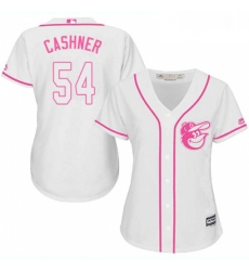 Womens Majestic Baltimore Orioles 54 Andrew Cashner Authentic White Fashion Cool Base MLB Jersey 