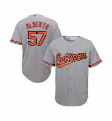 Youth Baltimore Orioles 57 Hanser Alberto Replica Grey Road Cool Base Baseball Jersey 