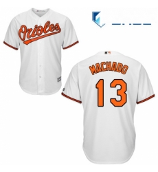 Youth Majestic Baltimore Orioles 13 Manny Machado Replica White Home Cool Base MLB Jersey