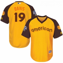 Youth Majestic Baltimore Orioles 19 Chris Davis Authentic Yellow 2016 All Star American League BP Cool Base MLB Jersey