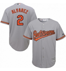 Youth Majestic Baltimore Orioles 2 Pedro Alvarez Authentic Grey Road Cool Base MLB Jersey 