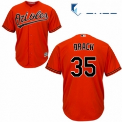 Youth Majestic Baltimore Orioles 35 Brad Brach Authentic Orange Alternate Cool Base MLB Jersey 