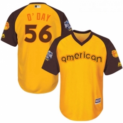 Youth Majestic Baltimore Orioles 56 Darren ODay Authentic Yellow 2016 All Star American League BP Cool Base MLB Jersey