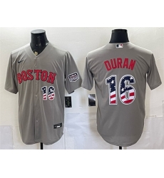 Men Boston Red Sox 16 Jarren Duran Grey 2026 USA 250 Fourth of July Home Stitched Baseball Jersey Men Boston Red Sox 16 Jarren Duran Grey 2026 USA 250 Fourth of July Home Stitched Baseball Jersey