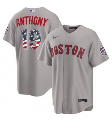 Men Boston Red Sox  19 Roman Anthony Grey 2026 USA 250 Fourth of July Home Stitched Baseball Jersey