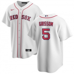 Men Boston Red Sox 5 Vaughn Grissom White Cool Base Stitched Baseball Jersey